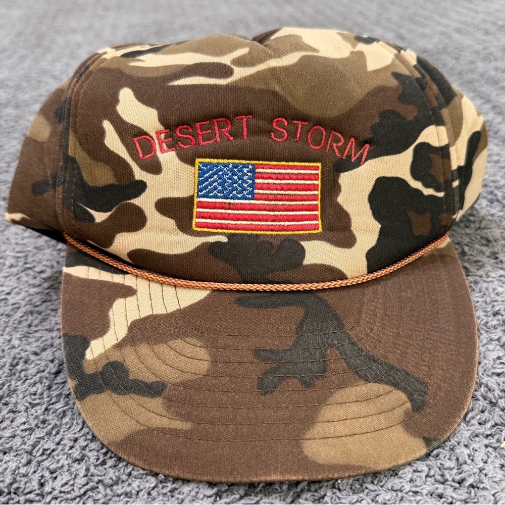 🔥 90s Desert Storm Camo Snapback Hat Vintage